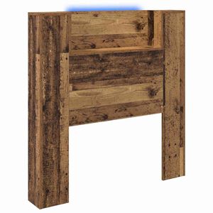 vidaXL Stauraum Kopfteil mit LED Altholz Holzwerkstoff