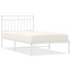 vidaXL Bettgestell mit Kopfteil Metall Wei&szlig; 100x190 cm