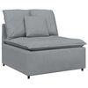 vidaXL Modulares Sofa mit Kissen Stoff Hellgrau