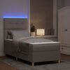 vidaXL LED Boxspringbett mit Matratze Taupe 80 x 200 cm Stoff
