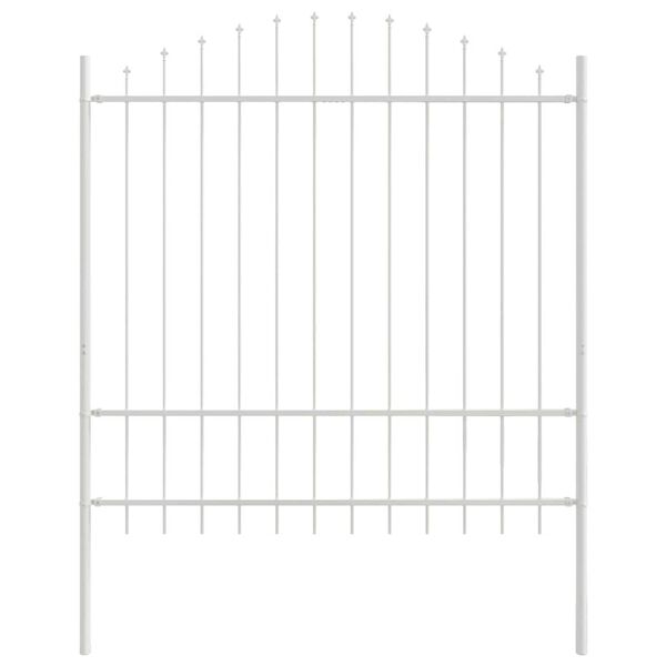 vidaXL Gartenzaun 7 pcs Wei&szlig; 170 x 215 cm Pulverbeschichteter Stahl