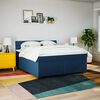 vidaXL Boxspringbett mit Matratze Blau 180x200 cm Stoff