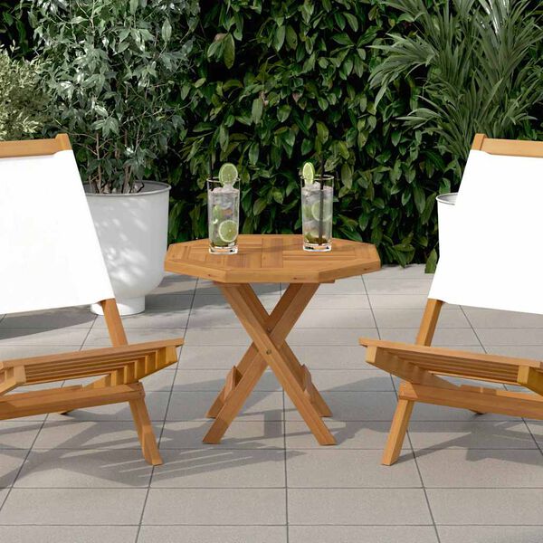 vidaXL Tischplatte 50x50x2,5 cm Achteckig Massivholz Teak