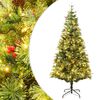 vidaXL Weihnachtsbaum mit Beleuchtung und Kiefernzapfen Gr&uuml;n 225 cm
