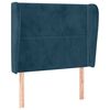 vidaXL Kopfteil mit Ohren Dunkelblau 103x23x118/128 cm Samt
