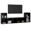vidaXL 3-tlg. TV-Schrank-Set Schwarz Holzwerkstoff