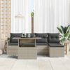 vidaXL Garten-Sofa-Set mit Speicher 6 pcs Hellgrau Poly Rattan