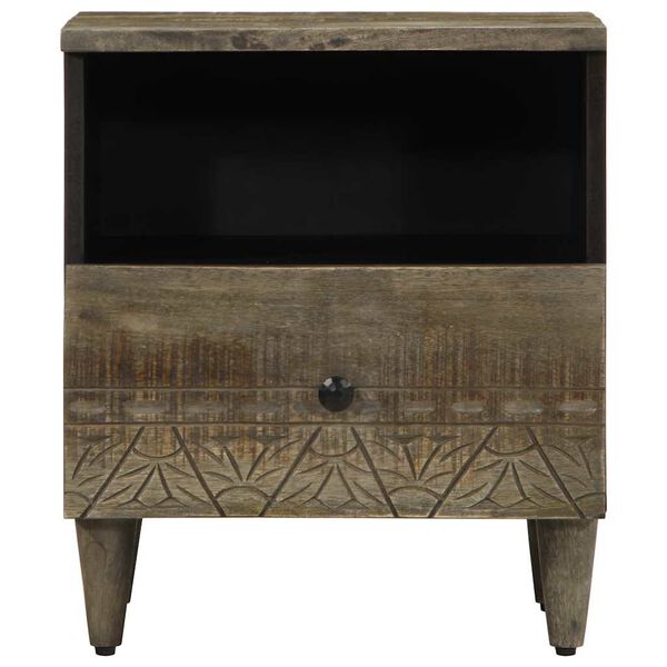 vidaXL Nachttische 2 St&uuml;ck Hellgrau 40x33x46 cm Massivholz Mango