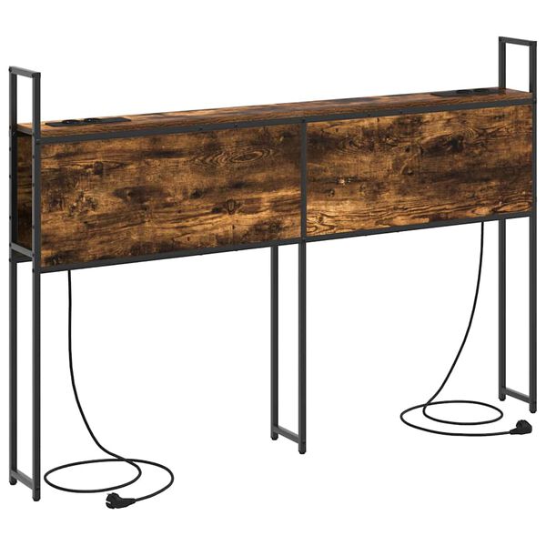 vidaXL Kopfteil mit Stauraum mit Ladestation R&auml;uchereiche 150 cm