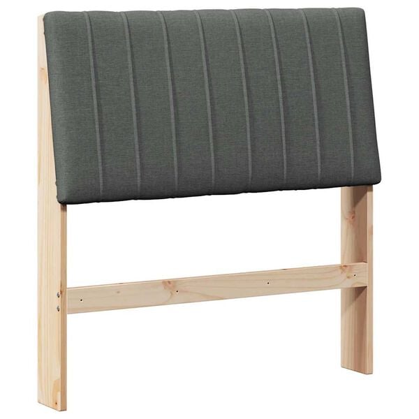 vidaXL Gepolstertes Kopfteil Dunkelgrau 90 cm Massives Kiefernholz