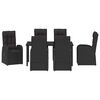 vidaXL Garten Essgruppe mit Kissen 7 pcs Schwarz Poly-Rattan