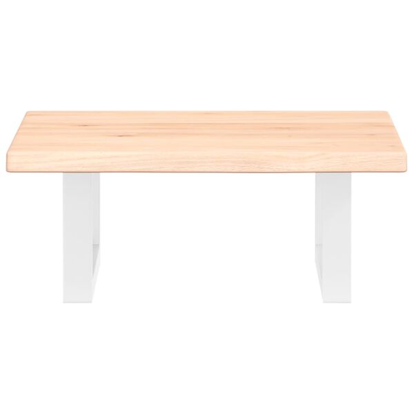 vidaXL Waschtischplatte mit Halterung Stahl und Massivholz Eiche