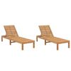 vidaXL Sonnenliegen 2 Stk. Massivholz Teak