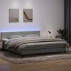 vidaXL Boxspringbett mit Matratze & LED Hellgrau 180x210 cm Samt