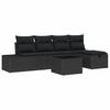 vidaXL Garten-Sofa-Set 6 pcs Schwarz 55 x 62 x 69 cm Poly Rattan