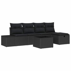 vidaXL Sofa Set mit Kissen 5 pcs Poly-Rattan