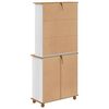 vidaXL Hutch ASKIM Weiß 91 x 40 x 200,5 cm Massives Kiefernholz