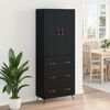 vidaXL Highboard Schwarz Eichen-Optik 69,5 x 34 x 180 cm Holzwerkstoff
