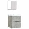 vidaXL Waschbeckenunterschrank mit Waschbecken und Spiegel Betongrau