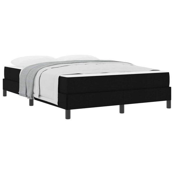 vidaXL Boxspringbett mit Matratze Schwarz 160 x 200 cm Stoff