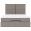 vidaXL Ottoman-Bett mit Matratze Taupe 140x200 cm Stoff