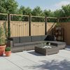 vidaXL 6-tlg. Garten-Lounge-Set mit Auflagen Poly Rattan Grau