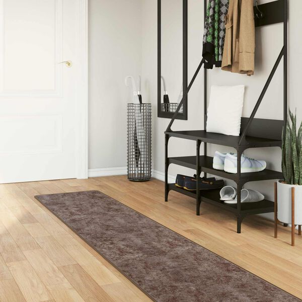 vidaXL Teppichl&auml;ufer MARSA Grau 250 x 50 cm Polyester und PVC