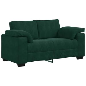 vidaXL Zweisitzer-Sofa Dunkelgr&uuml;n 160x77x82 cm Samt