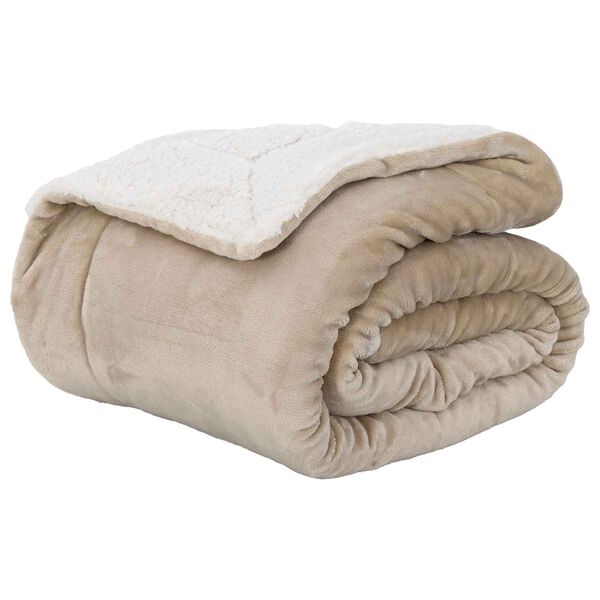 vidaXL &Uuml;berwurfdecke Beige 220 x 240 cm Fleece