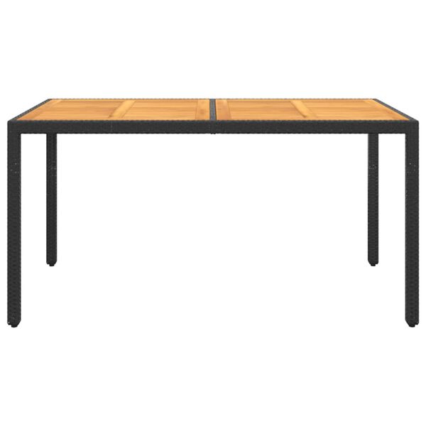 vidaXL Gartentisch 150x90x75 cm Akazienholz und Poly Rattan Schwarz