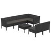 vidaXL 8-tlg. Garten-Lounge-Set mit Auflagen Poly Rattan Schwarz