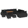 vidaXL Gartensofa-set 14 stk. Schwarz Poly-Rattan
