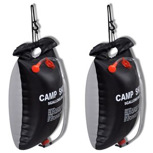 vidaXL Campingdusche 2 Stk. Solar 20 L