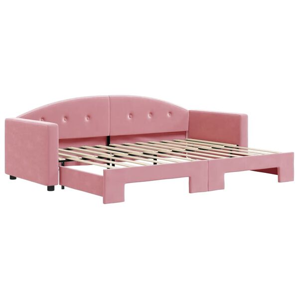 vidaXL Tagesbett Ausziehbar Rosa 80x200 cm Samt