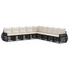 vidaXL Gartensofa-set 9 stk. Schwarz und Cremewei&szlig; Poly-Rattan