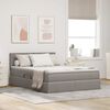 vidaXL Bett mit Stauraum und LED mit Matratze Taupe 140 x 200 cm Stoff