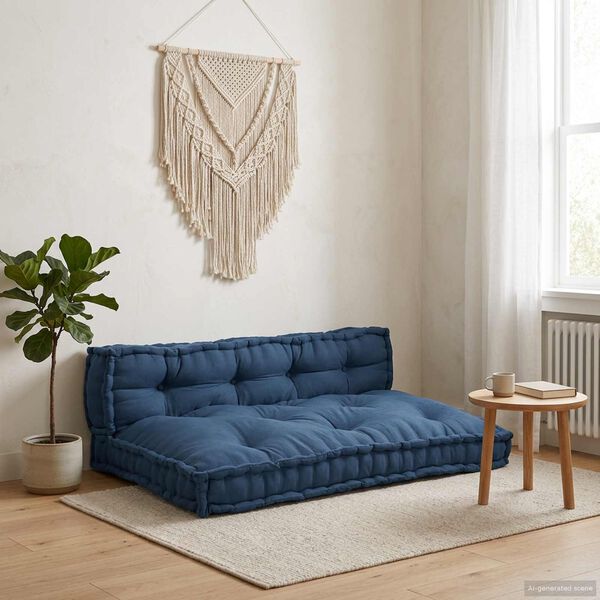 vidaXL Pallet Sofa Kissen 2 pcs Indigo 120 x 80 x 38 cm Stoff