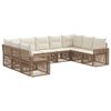 vidaXL Gartensofa-set 9 pcs Beige und Cremewei&szlig; Poly-Rattan
