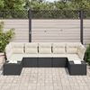 vidaXL Gartensofa-set mit Kissen 7 pcs Schwarz Poly-Rattan