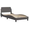 vidaXL Bett mit Matratze "Dover" Grau 90x200 cm Kunstleder