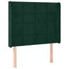 vidaXL Kopfteil mit Ohren Dunkelgr&uuml;n 83x16x118/128 cm Samt