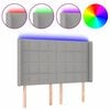 vidaXL LED Kopfteil Hellgrau 147x16x118/128 cm Stoff