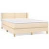 vidaXL Boxspringbett mit Matratze Creme 140x190 cm Stoff