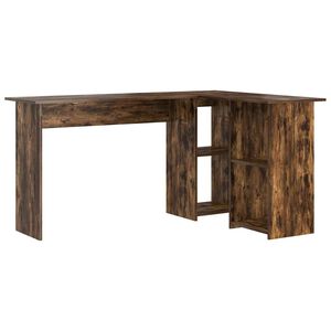 vidaXL Schreibtisch Ger&auml;ucherte Eiche 142 x 102 x 73 cm Holzwerkstoff