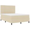 vidaXL Boxspringbett mit Matratze Creme 160 x 200 cm Stoff