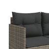 vidaXL 5-tlg. Garten-Sofagarnitur mit Kissen Grau Poly Rattan