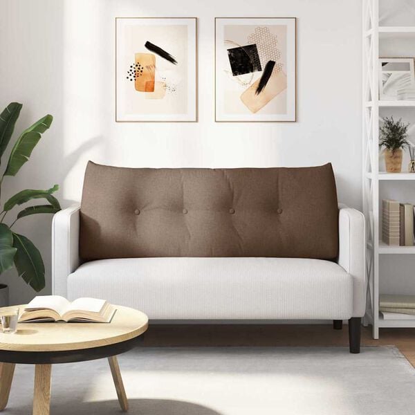 vidaXL R&uuml;cken Kissen Braun 120 x 24 x 50 cm Stoff