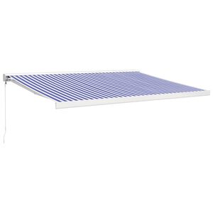 vidaXL Markise Einziehbar Blau und Wei&szlig; 4x3 m Stoff und Aluminium