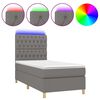 vidaXL Boxspringbett mit Matratze & LED Dunkelgrau 80x200 cm Stoff