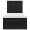 vidaXL Ottoman-Bett mit Matratzen & LEDs Schwarz 80x200 cm Samt